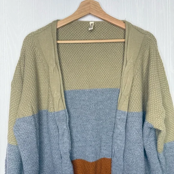 Grecerelle color block heavy knit cardigan sweater size 2X - Picture 2 of 9